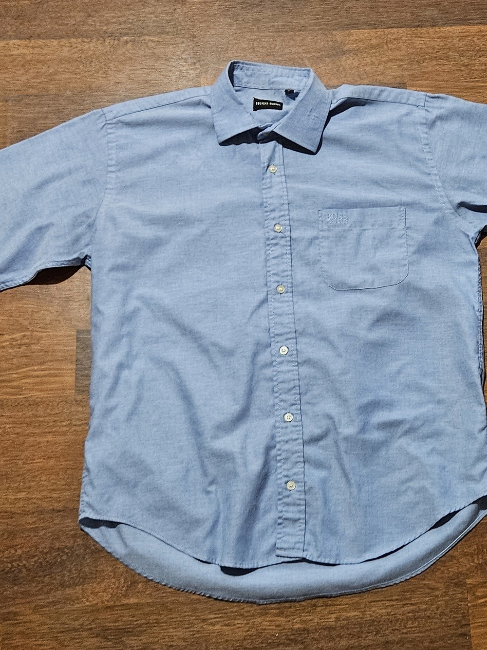 BOSS HUGO BOSS mens long-sleeve dress shirt SIZE LARGE COLOR BLUE LL15D